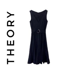 Theory “Kiana” Black Linen Dress